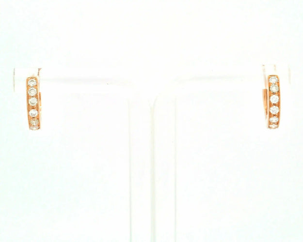 Boucles d'oreilles Boucles d'oreilles créoles en or rose avec diamants 58 Facettes 8299