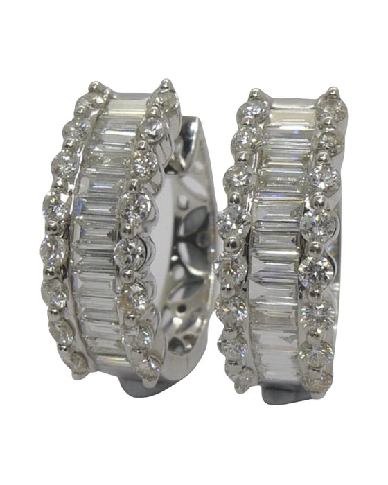 Boucles d'oreilles Boucles d'oreilles or blanc diamants 2 cts 58 Facettes 00033601