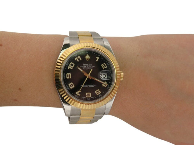 Montre montre ROLEX datejust ii wimbledon 116333 or 18k acier 41mm automatique 58 Facettes 268704