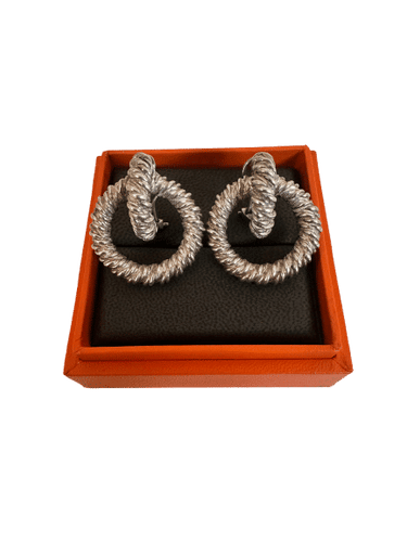 Boucles d'oreilles Boucles d’oreilles Hermès « Noeuds marins » en argent 58 Facettes 104
