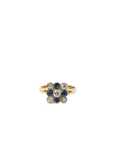 Bague 53 Bague carrée saphirs diamants taille ancienne 58 Facettes 963