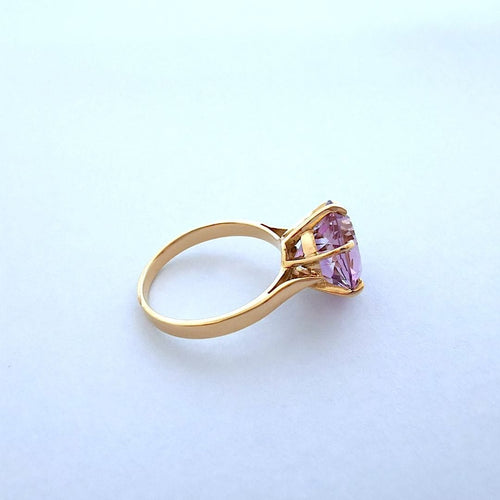 Bague Améthyste en Solitaire Or Jaune 18 K