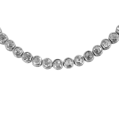 Collier Collier rivière en or blanc et diamants taillés en rose. 58 Facettes GU182