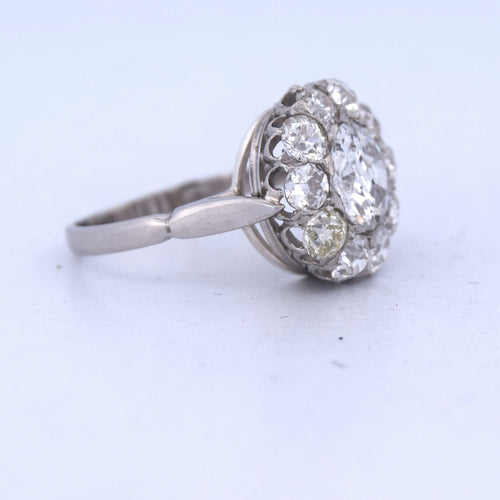 Bague 52 Bague ancienne en or blanc avec diamant 58 Facettes