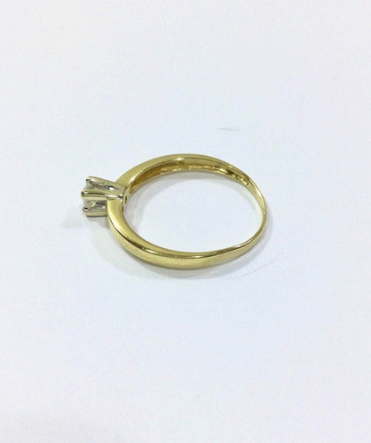 Bague 53.5 Bague Solitaire Or Jaune Diamant 0.14ct 58 Facettes