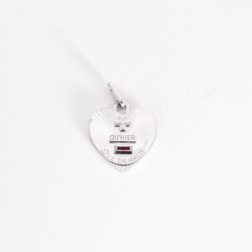 Pendentif AUGIS-Médaille d'amour coeur rubis or blanc 58 Facettes