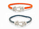 Bracelet bracelet FRED force 10 gm 0b0005 manille en or blanc 18k 2 cordons 58 Facettes 271113