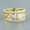 Bague en or jaune sertie de diamants taille brillant