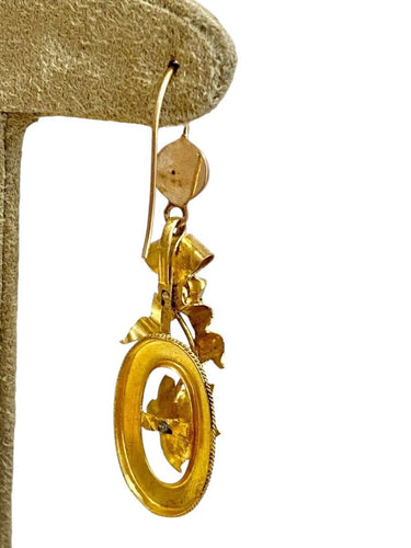 Boucles d'oreilles Boucles d'oreilles anciennes or jaune et rose 58 Facettes