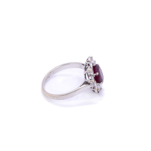 Bague 50 Bague marguerite rubis et diamants 58 Facettes 46