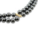 Collier collier double rangs perles hematites noires or jaune 18k & diamants 0.67ct 58 Facettes 272071