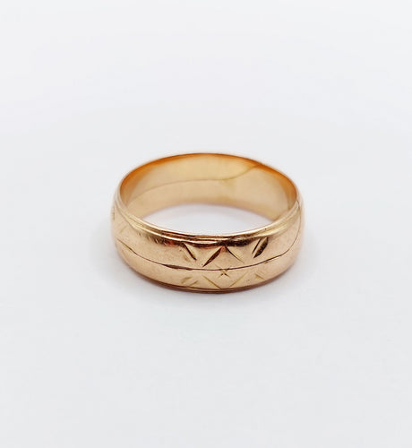 Alliance jumelées Gimmel antique or rose non gravée