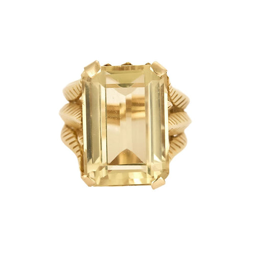 Bague Bague coktail en or jaune et citrine 58 Facettes LIS2377