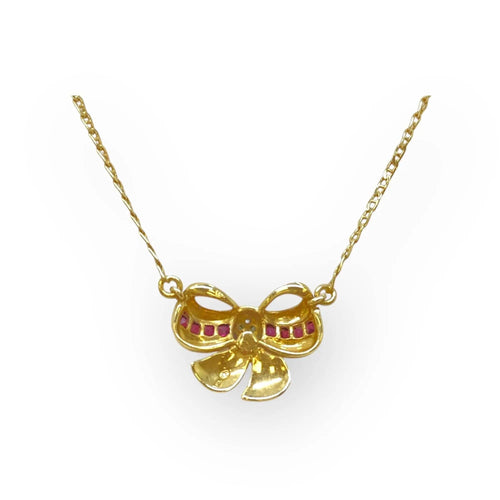 Collier Collier noeud rubis et diamants 58 Facettes 330078134