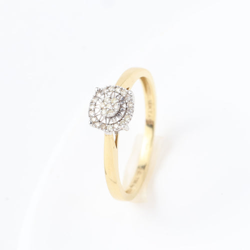 Bague bicolore en or jaune et blanc 18 carats et diamants de 0,25 carat