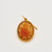 Earrings Pair of carved gold and carnelian pendants 58 Facettes