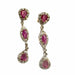 Boucles d'oreilles boucles d'oreilles en argent et or avec diamants et rubis 58 Facettes Q178B