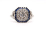 Bague 55 bague en platine avec diamants et saphirs 58 Facettes