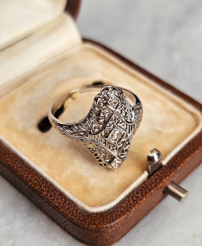 Bague 55.5 Bague or blanc diamants 58 Facettes 573