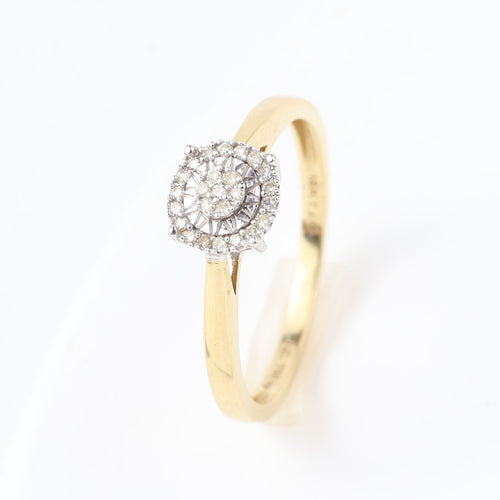 Bague bicolore en or jaune et blanc 18 carats et diamants de 0,25 carat