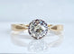 Bague 56 Bague solitaire en or jaune et platine, diamant 58 Facettes AB478