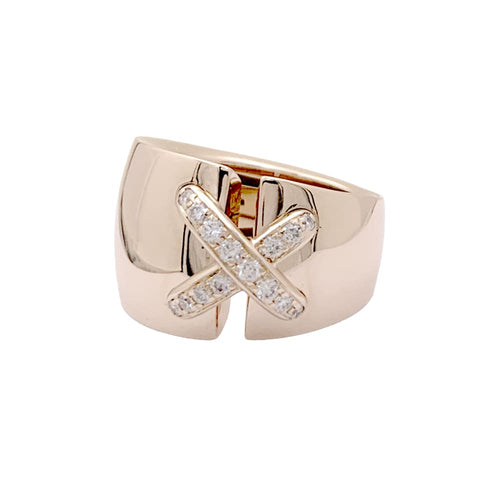 Bague 55 Bague Chaumet, "Liens" grand modèle, or rose, diamants. 58 Facettes 35128