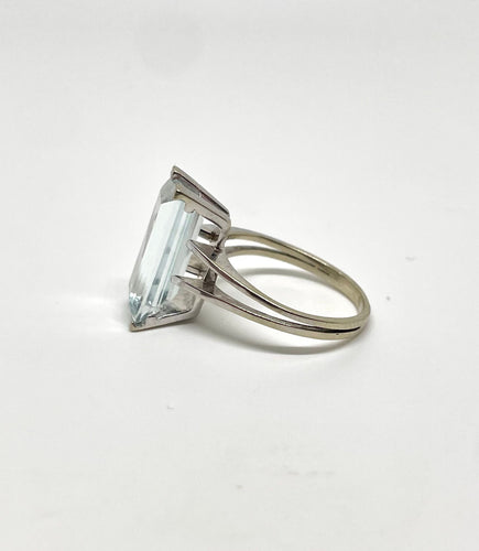 Bague 52 Bague cocktail or gris aigue marine 58 Facettes