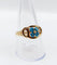 Bague 60.5 Bague victorienne or jaune, trèfle à quatre feuilles et émail bleu (circa 1890) 58 Facettes A05633