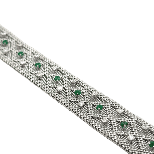 Bracelet Bracelet vintage or blanc - Diamants et émeraudes 58 Facettes 1.0000651/3