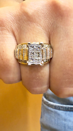 Bague 55 Bague en or 14 carats multi diamants 58 Facettes