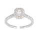 Bague 54 Bague entourage en or blanc avec diamants taille brillant et baguette 58 Facettes 2086