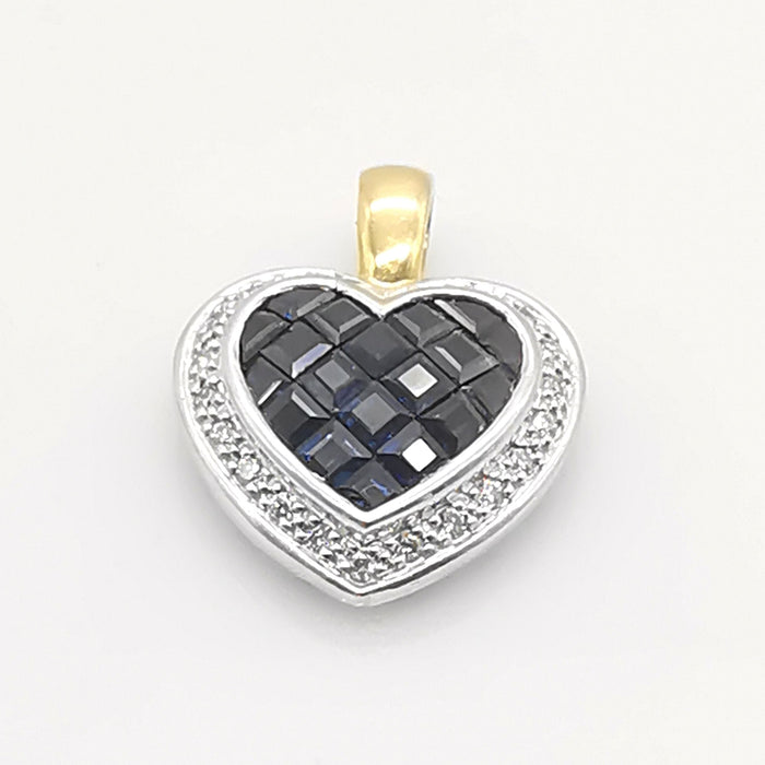 Pendentif Pendentif cœur or jaune saphirs & diamants 58 Facettes