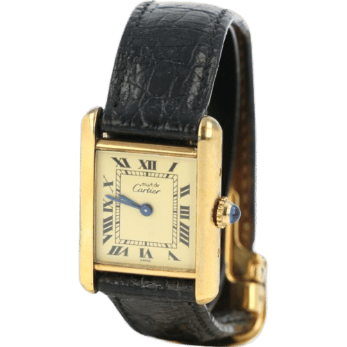 Montre Cartier Montre Tank Vermeil Must De Cartier Vermeil 58 Facettes MT43338