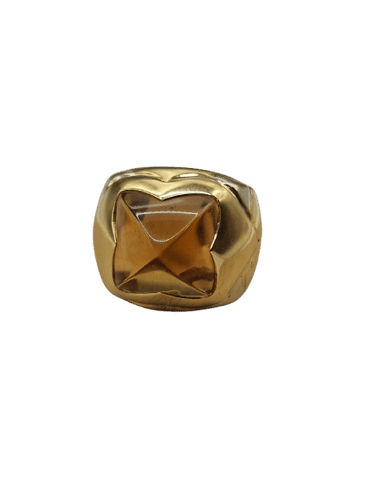 Bvlgari - Bague Piramide en or blanc et jaune et quartz citrine 58 Facettes