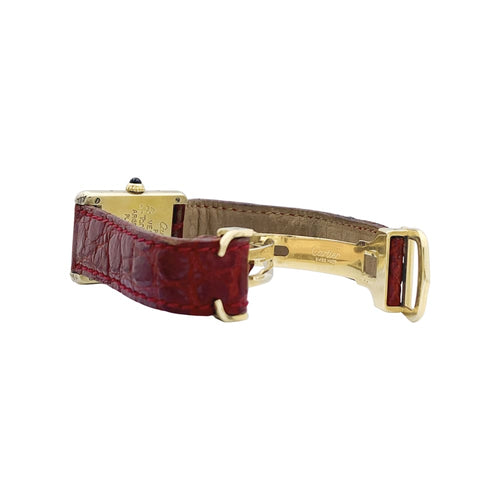 Montre Montre Cartier,"Must de Cartier", vermeil, cuir. 58 Facettes 35338