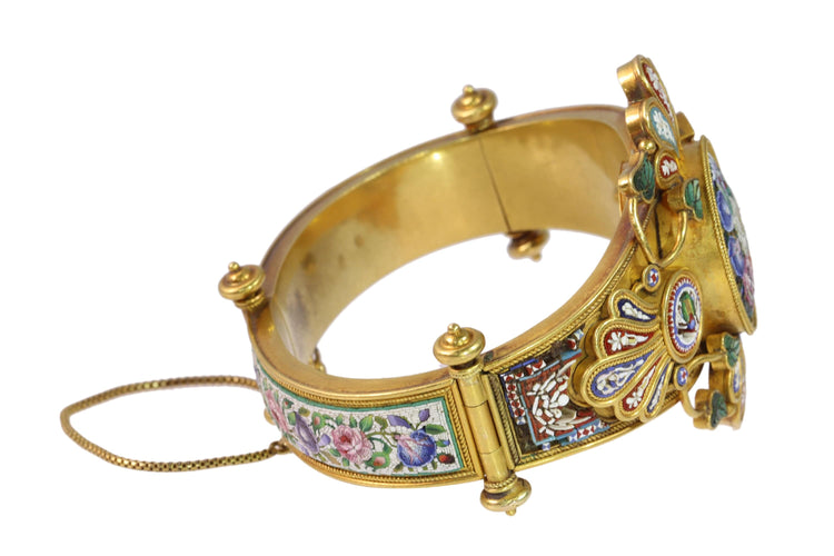 Boucles d'oreilles Rare parure en micromosaïque du XIXe siècle de Menichini Giacomo – Un chef-d'œuvre du Grand Tour 58 Facettes 25043-0119