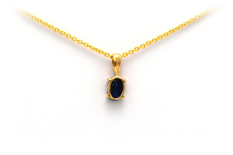 Pendentif Pendentif contemporain en or jaune serti d'un saphir 58 Facettes B292