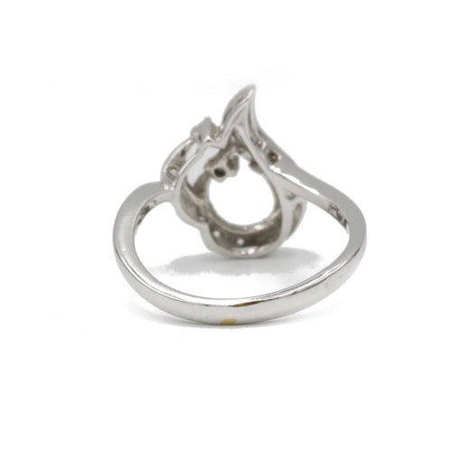 Bague 57 Bague or blanc diamants 58 Facettes 220574R