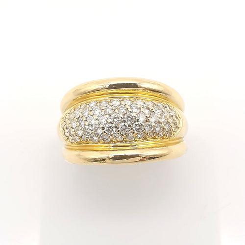 Bague 62 Bague en or jaune diamants 58 Facettes