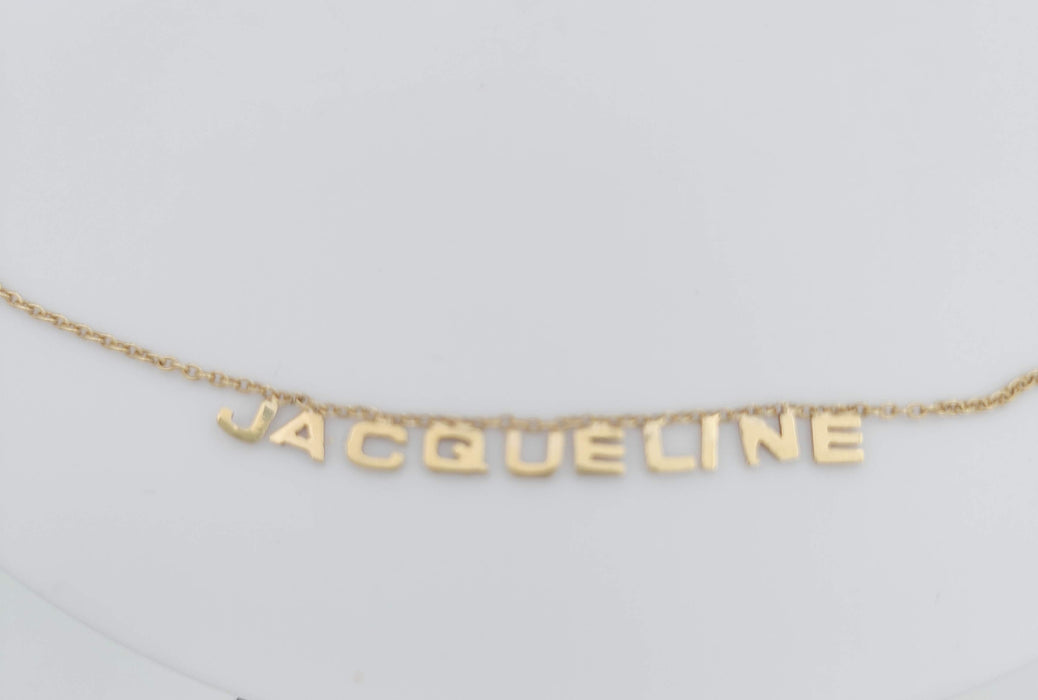 Collier Collier vintage en or avec le prénom Jacqueline 58 Facettes