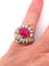 Anello in oro giallo con rubino cabochon e diamanti 58 Facettes