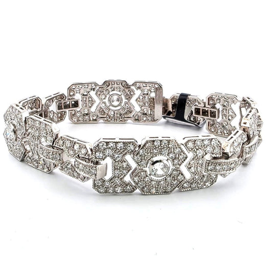 Bracelet Superbe bracelet Art Déco en platine avec diamants 58 Facettes