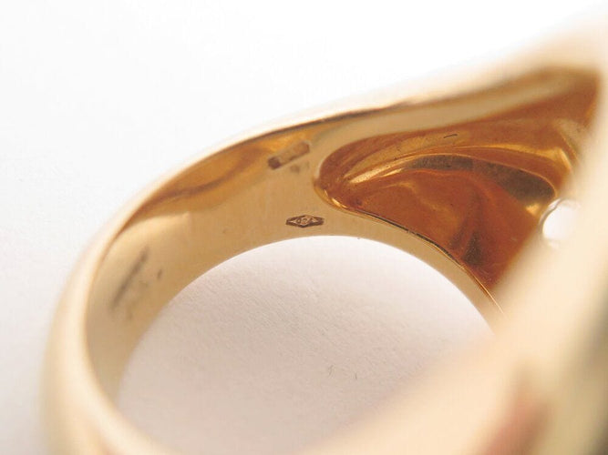 Bague 55 bague POMELLATO victoria engraved t55 en or jaune 18k agate & diamant 58 Facettes 268834