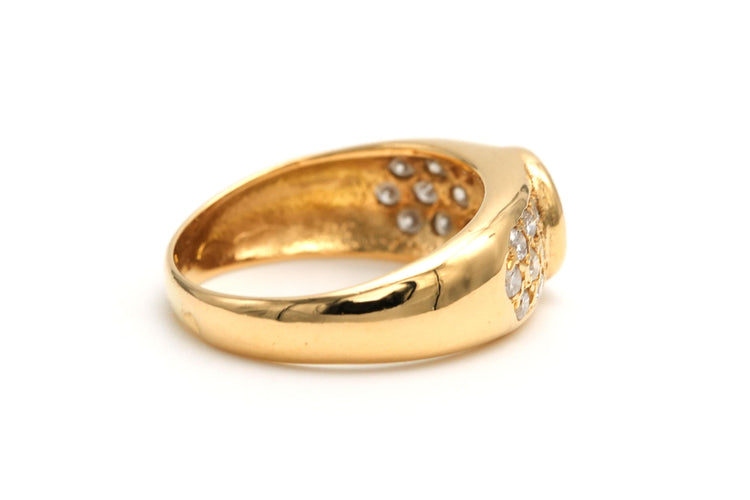 Bague 47 Bague contemporaine or jaune et diamants taille brillant 58 Facettes B708