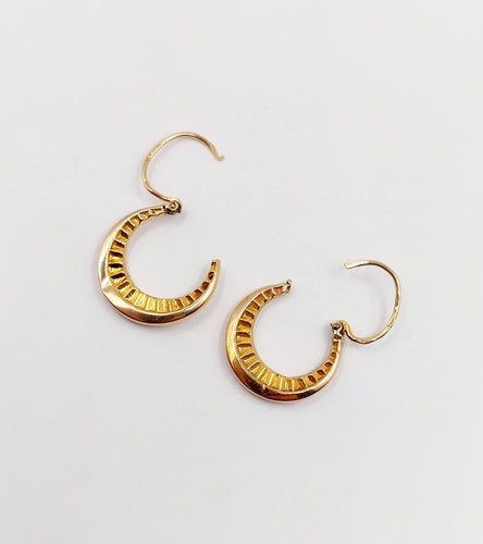 Boucles d'oreilles Petites créoles Art Déco or rose 58 Facettes A06266
