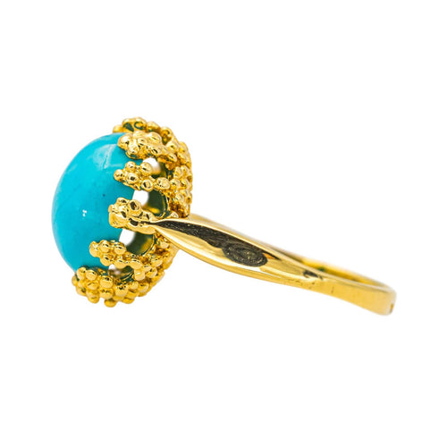 Bague 47 Bague  Or jaune Turquoise 58 Facettes 4377131RV
