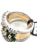 Anello fascia anni 70' oro giallo con smeraldi e diamanti 58 Facettes
