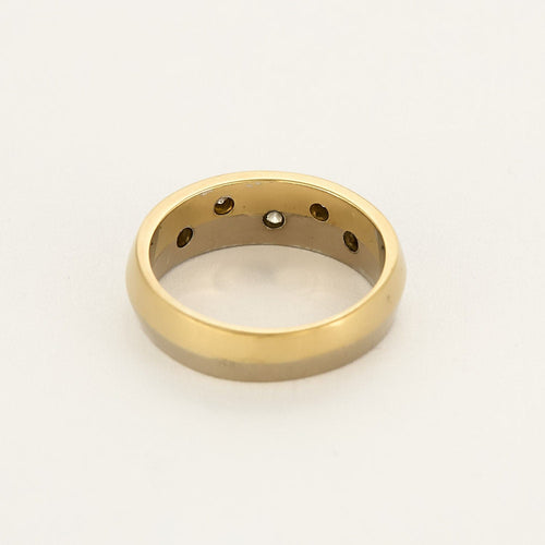 Bague 55 Bague jonc en or jaune, blanc et diamants 58 Facettes ROD4037