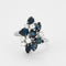 Bague 54 Bague or gris motif grappe, saphirs et diamants 58 Facettes 127027160539