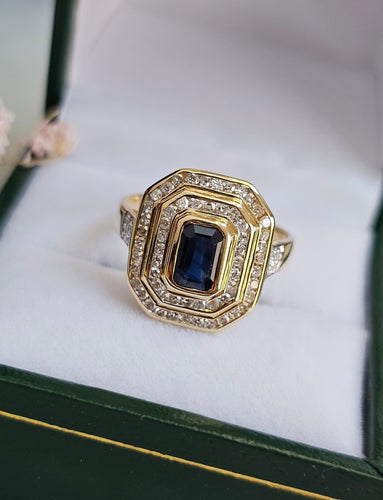 Bague 54 Bague Saphir et Diamants 58 Facettes 394